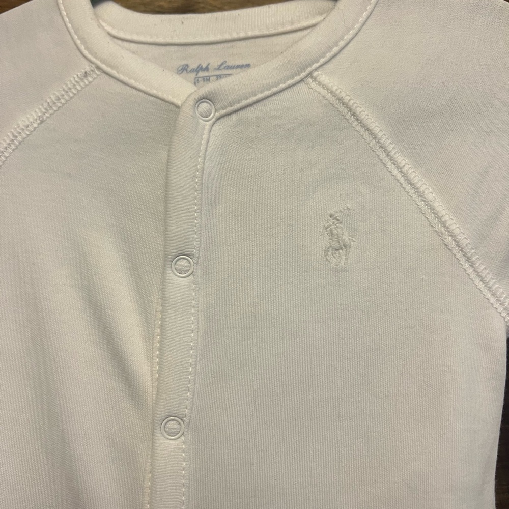 Ralph Lauren White Baby Onesie